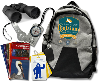 Check Out Louisiana State Parks backpack and supplies